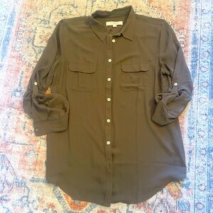 NWT Loft silky button down